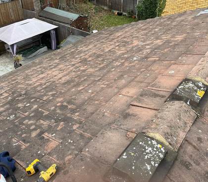 Roof cleaned and tidied, after