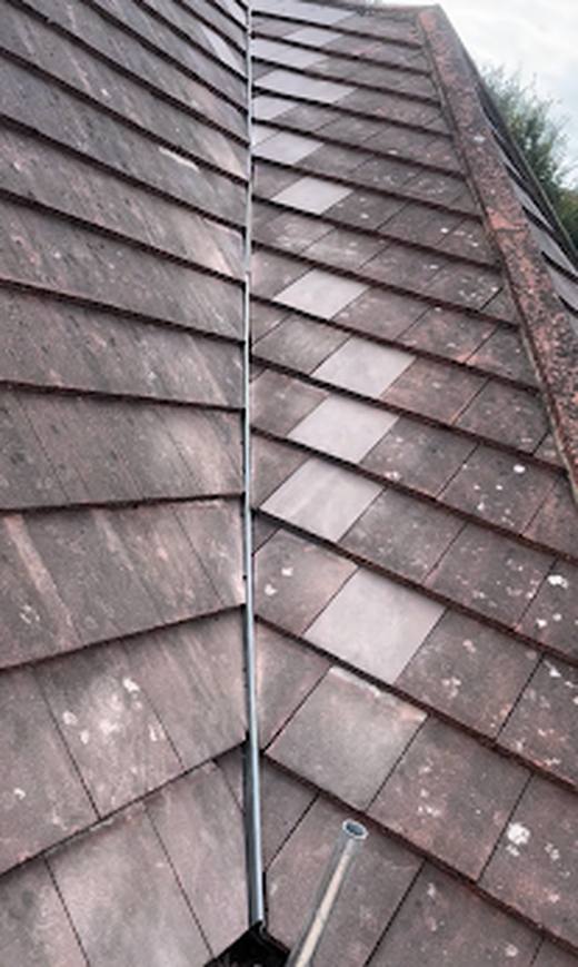 Dry valley installation by Marshall Roofing