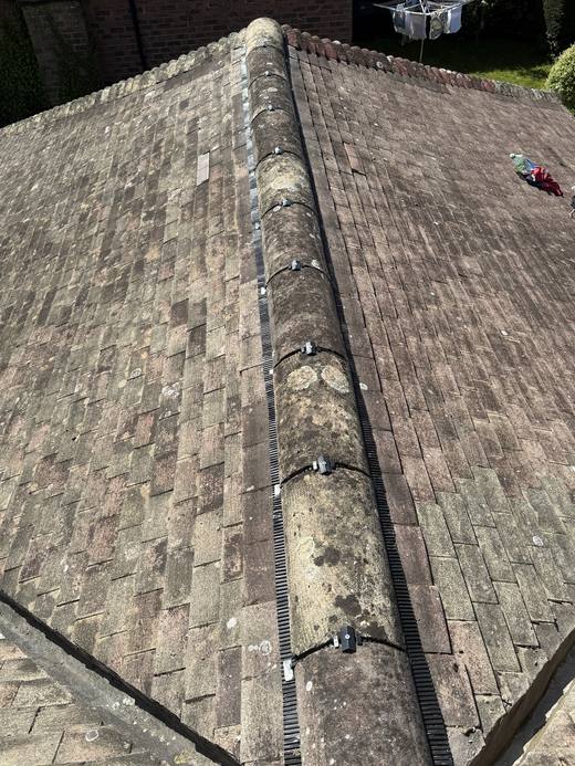 Dry ridge system installed by Marshall Roofing