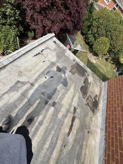 Flat roof refurbished, before